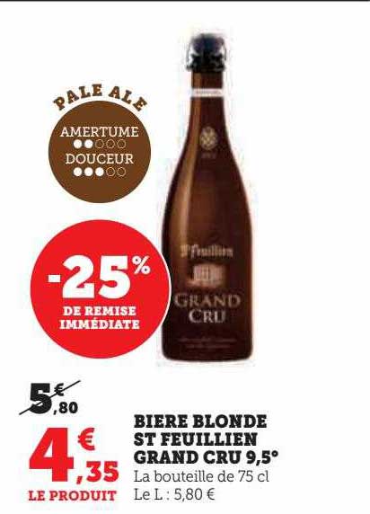 bière blonde st feuillien grand cru 9,5°