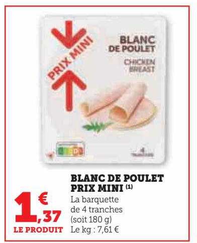 blanc de poulet prix mini