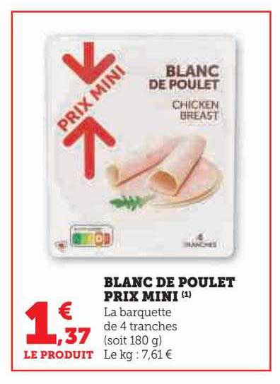 blanc de poulet prix mini