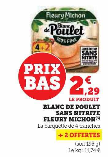 blanc de poulet sans nitrite fleury michon