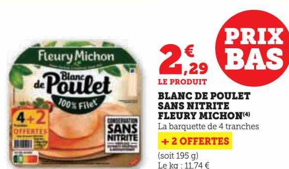 blanc de poulet sans nitrite fleury michon
