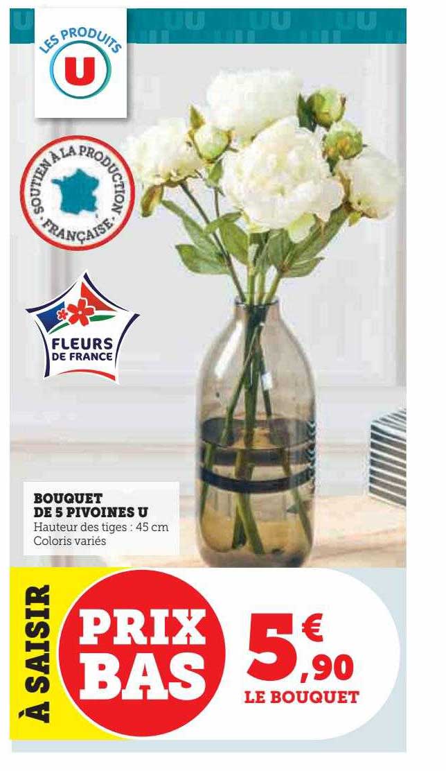 Bouquet De 5 Pivoines U