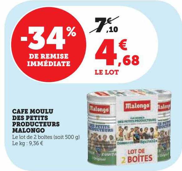 café moulu des petits producteurs malongo