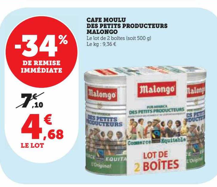 café moulu des petits producteurs malongo