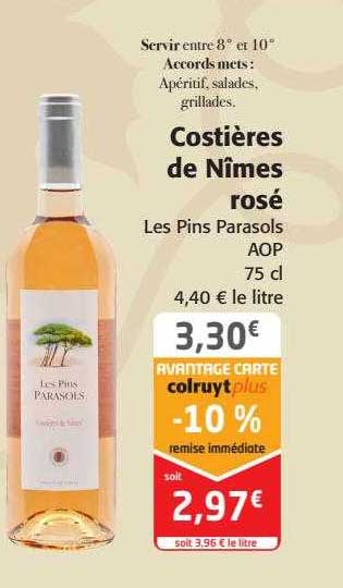 costières de nîmes rosé les pins parasols aop