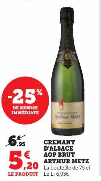 crémant d'alsace aop brut arthur metz