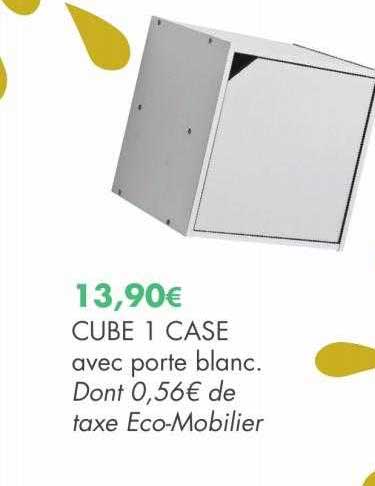 cube 1 case avec porte blanc