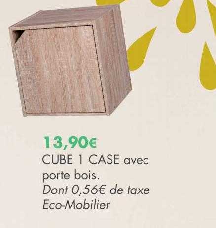 cube 1 case avec porte bois