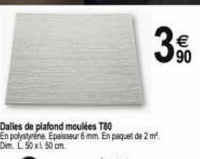 dalles de plafond moulées t80