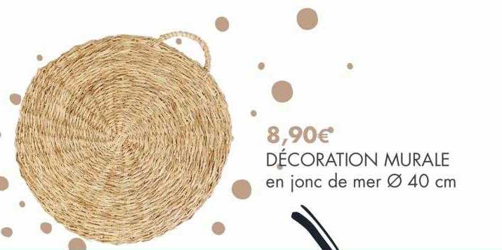 décoration murale en jonc de mer ø40 cm