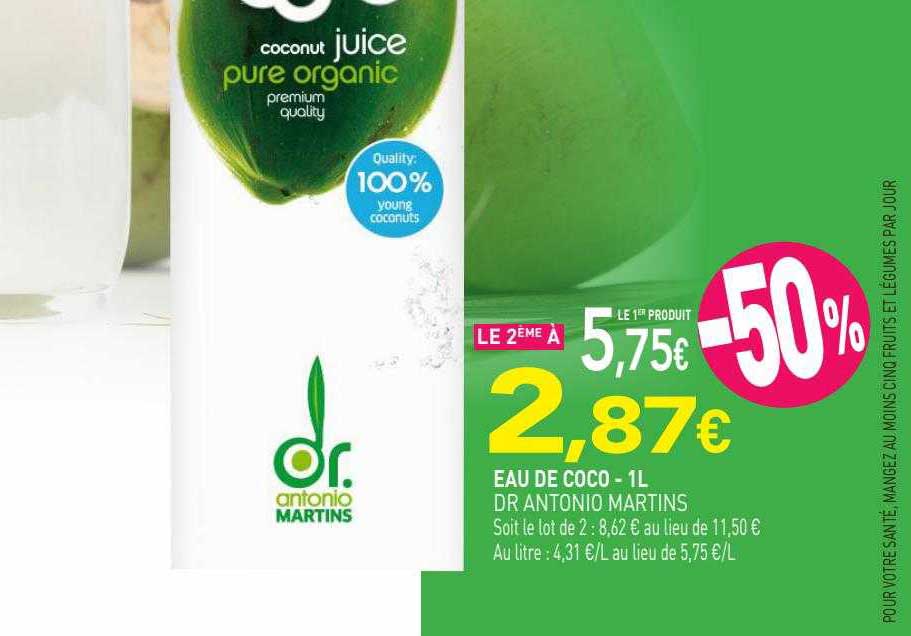 eau de coco dr antonio martins - 1l