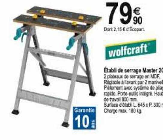établi de serrage master wolfcraft