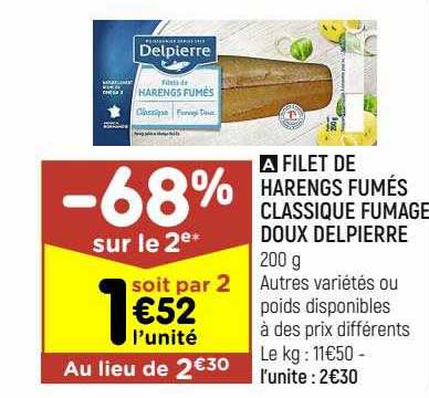 filet de harengs fumés classique fumage doux delpierre