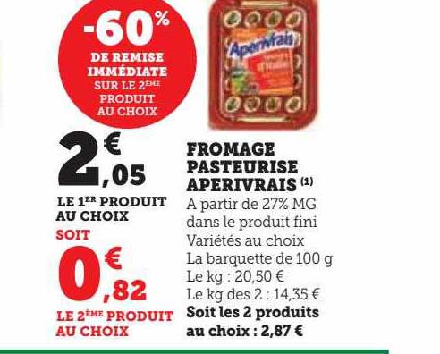 Fromage Pasteurisé Apérivrais