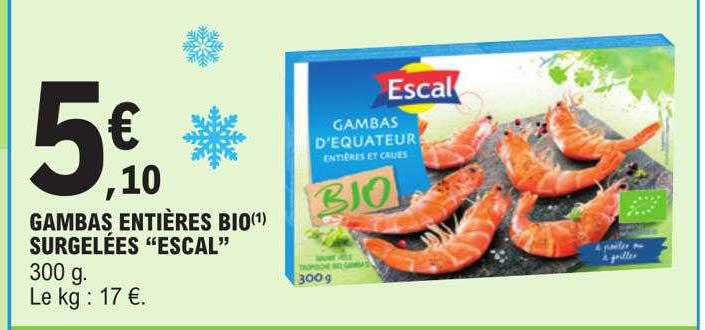 Gambas Entières Bio Surgelées "escal"
