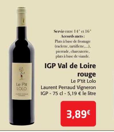 igp val de loire rouge le p'tit lolo laurent perraud vigneron igp