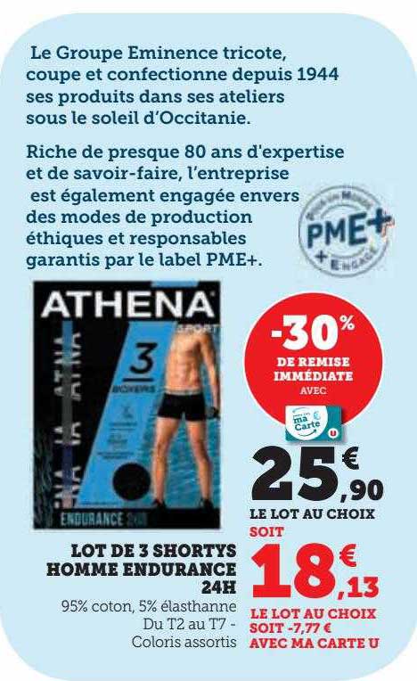 lot de 3 shortys homme endurance 24h