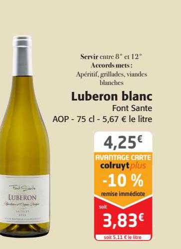 luberon blanc font santé aop