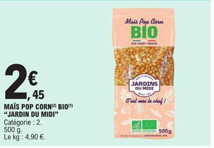 maïs pop corn bio "jardin du midi"