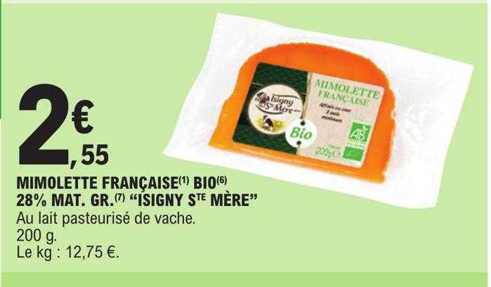 mimolette française bio 28% mat.gr. "isigny ste mère"