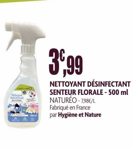 nettoyant désinfectant senteur florale naturéo - 500ml