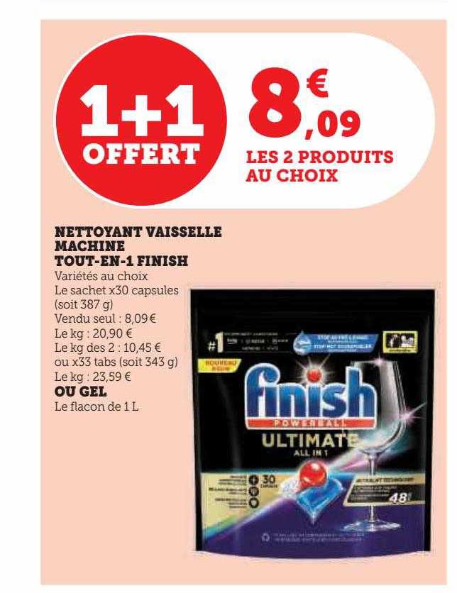 nettoyant vaisselle machine tout-en-1 finish