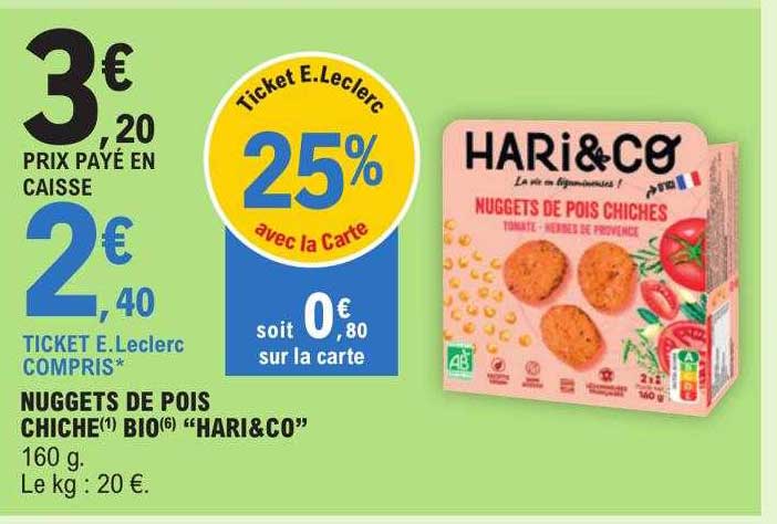 nuggets de pois chiche bio "hari & co"