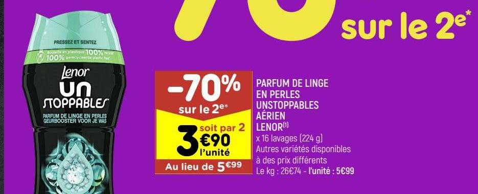 Parfum De Linge En Perles Unstoppables Aérien Lenor