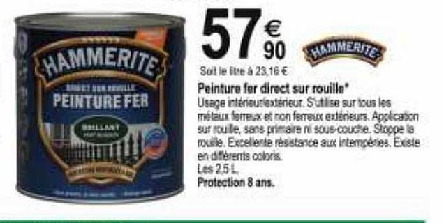 peinture fer direct sur rouille hammerite