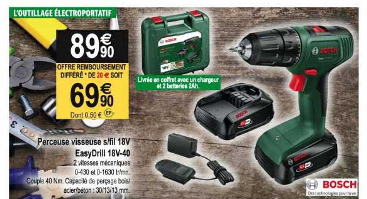 perceuse visseuse s-fil 18v easydrill 18v-40 bosch