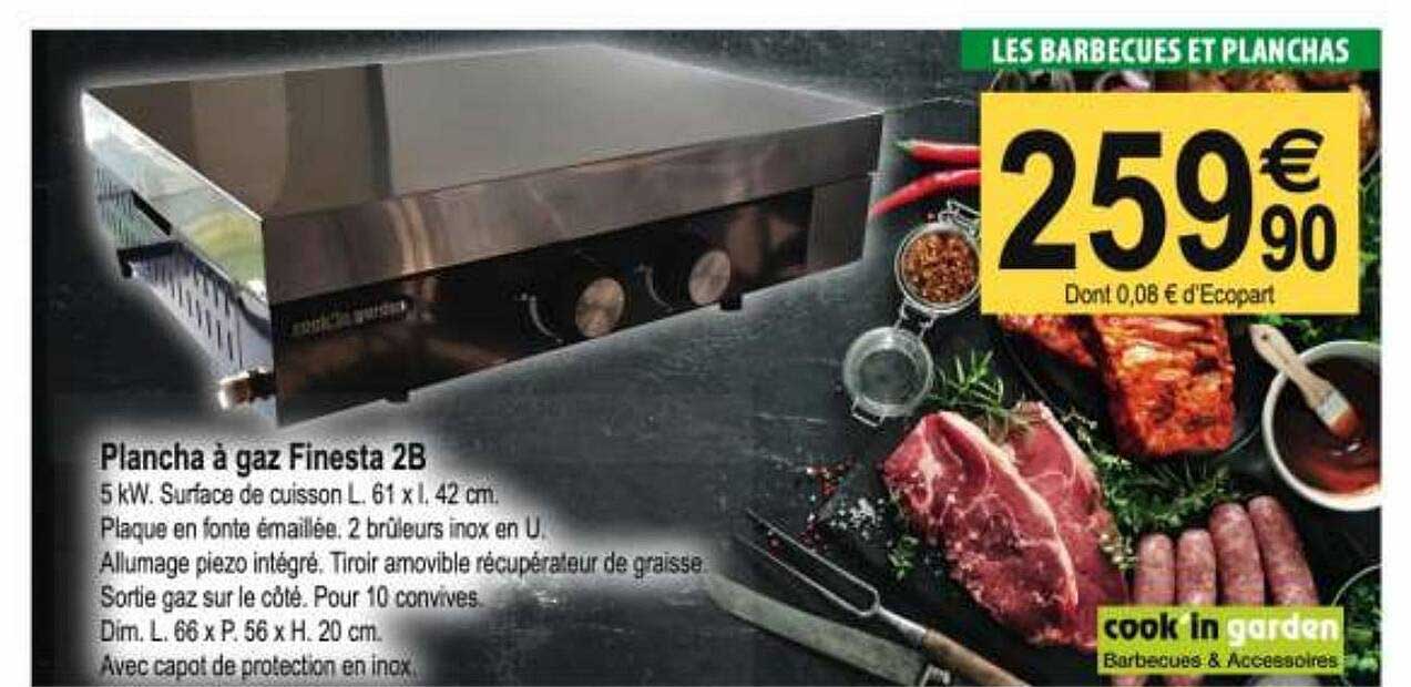 plancha à gaz finesta 2b cook'in garden