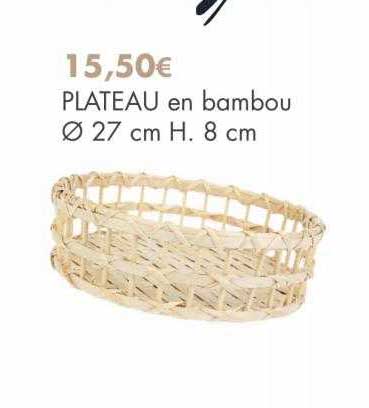 plateau en bambou ø27 cm h. 8 cm