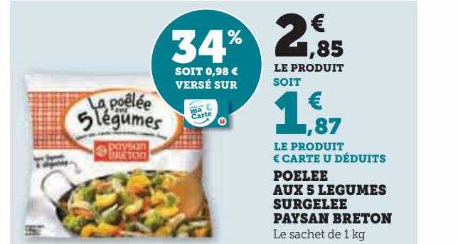 Poêlée Aux 5 Légumes Surgelée Paysan Breton