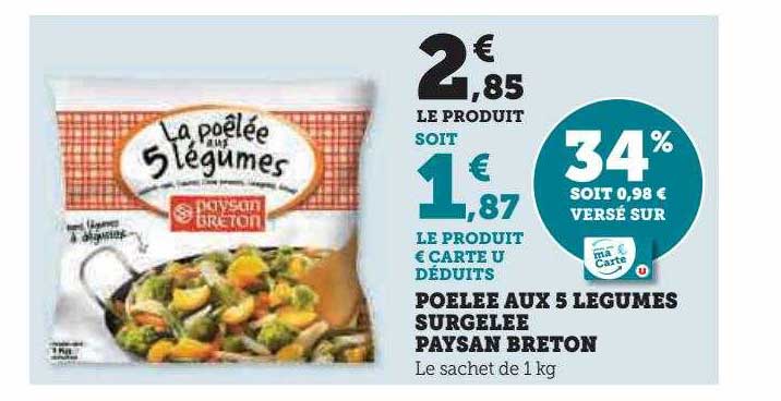 poêlée aux 5 légumes surgelée paysan breton