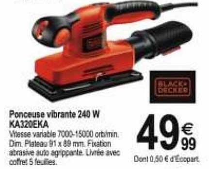ponceuse vibrante 240w ka320eka black + decker