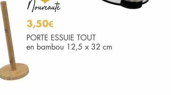porte essuie tout en bambou 12,5 x 32 cm