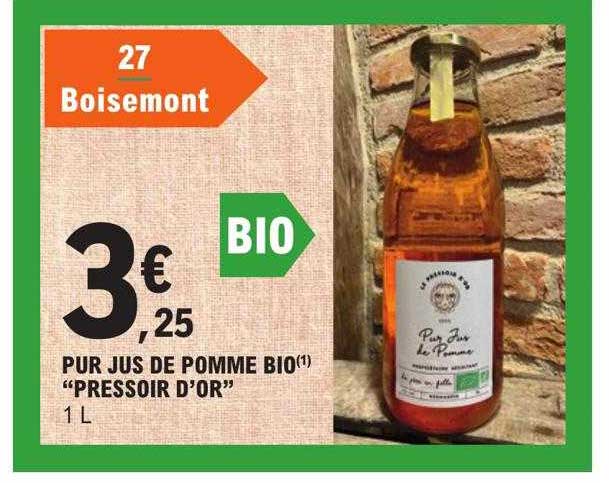 pur jus de pomme bio "pressoir d'or"