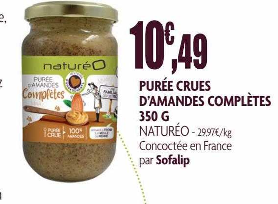 purée crues d'amandes complètes naturéo 350 g
