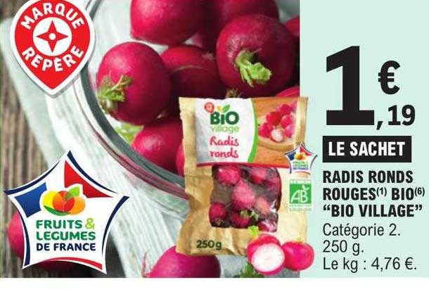 Radis Ronds Rouges Bio "bio Village"