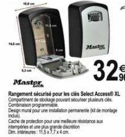 rangement sécurisé pour les clés select access xl master lock