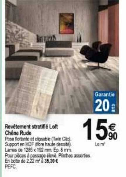 revêtement stratifié loft chêne rude