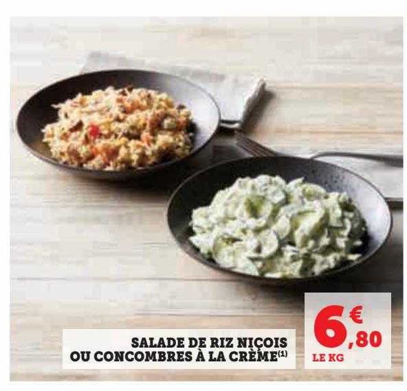 salade de riz niçois ou concombres à la crème