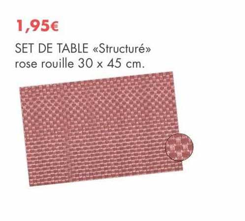 set de table «structuré» rose rouille 30 x 45 cm