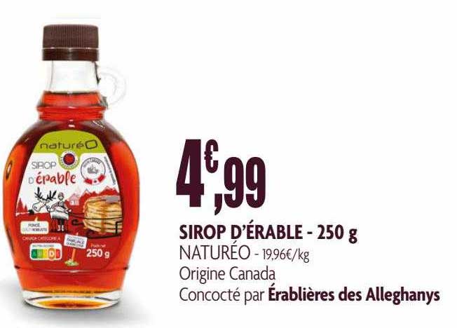 sirop d'érable naturéo - 250 g