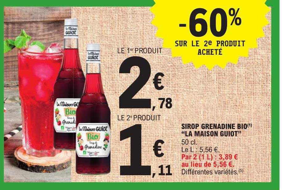 Sirop Grenadine Bio "la Maison Guiot"