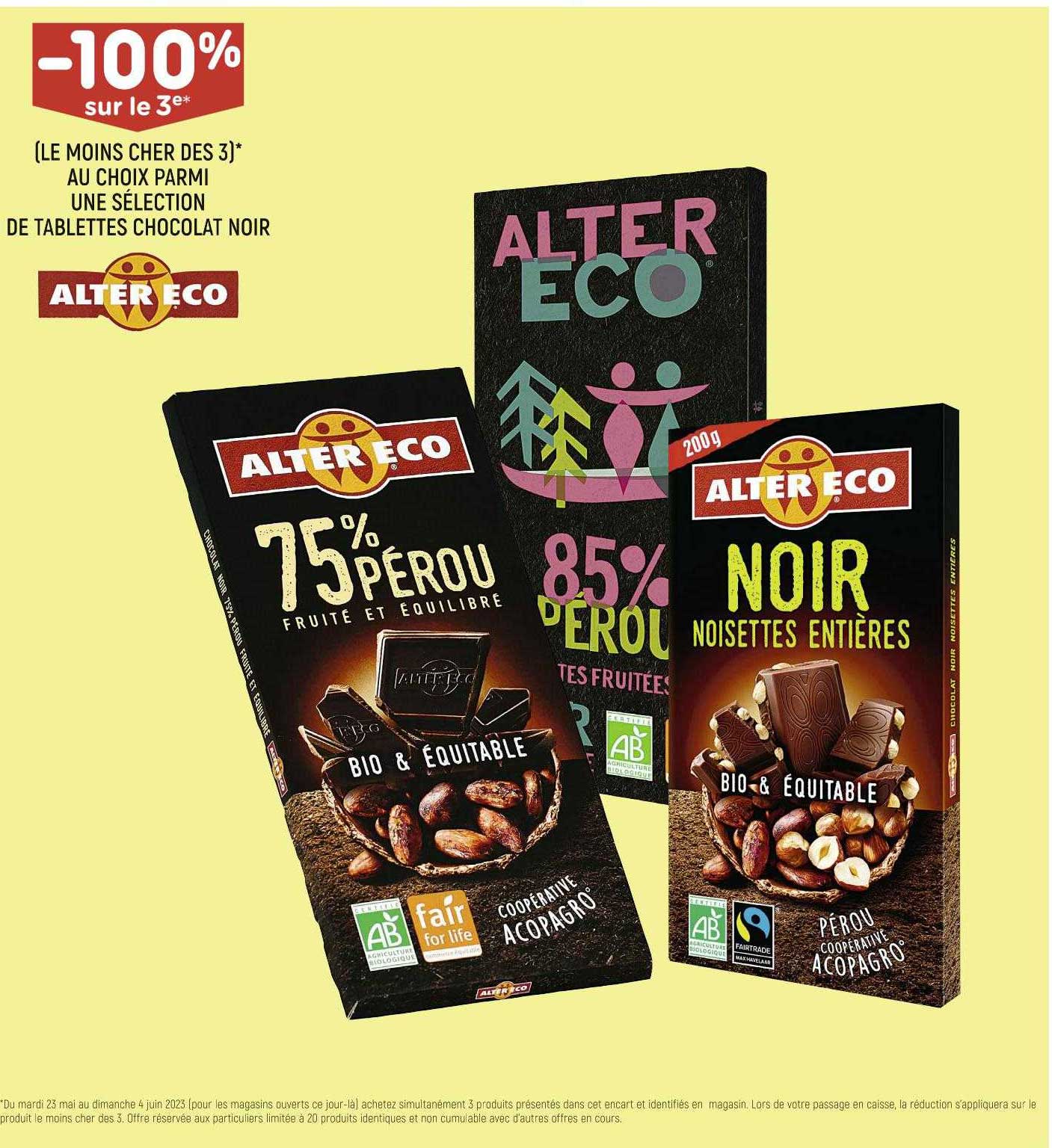 tablettes chocolat noir alter eco