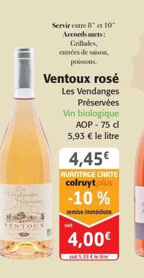 ventoux rosé les vendanges préservées