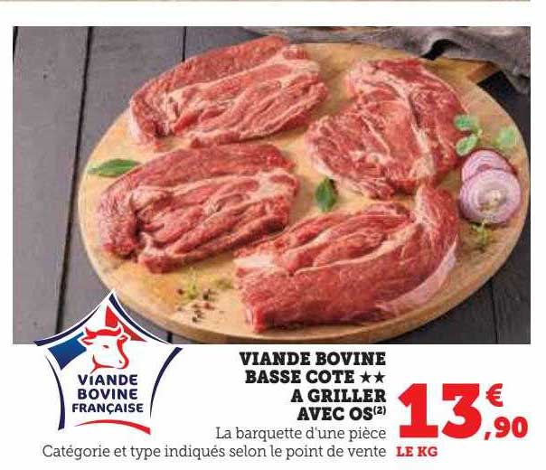viande bovine basse côte**à griller avec os