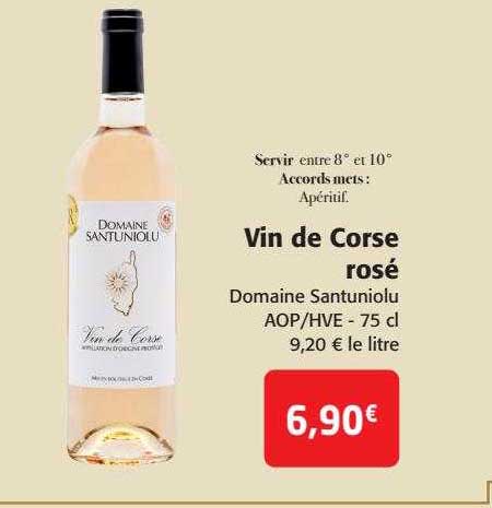 vin de corse rosé domaine santuniolu aop-hve