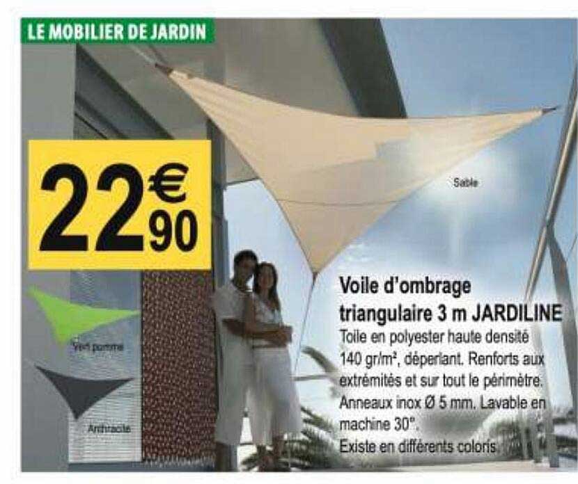 voile d'ombrage triangulaire 3m jardiline